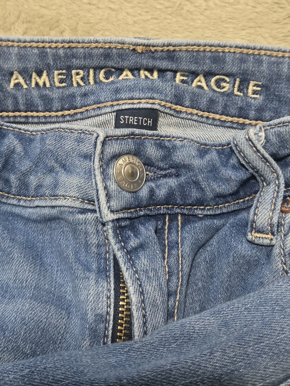 American Eagle Super High-Rise Baggy Wide Leg Jeans Womens Size 4 Short (28x27) - Picture 8 of 10